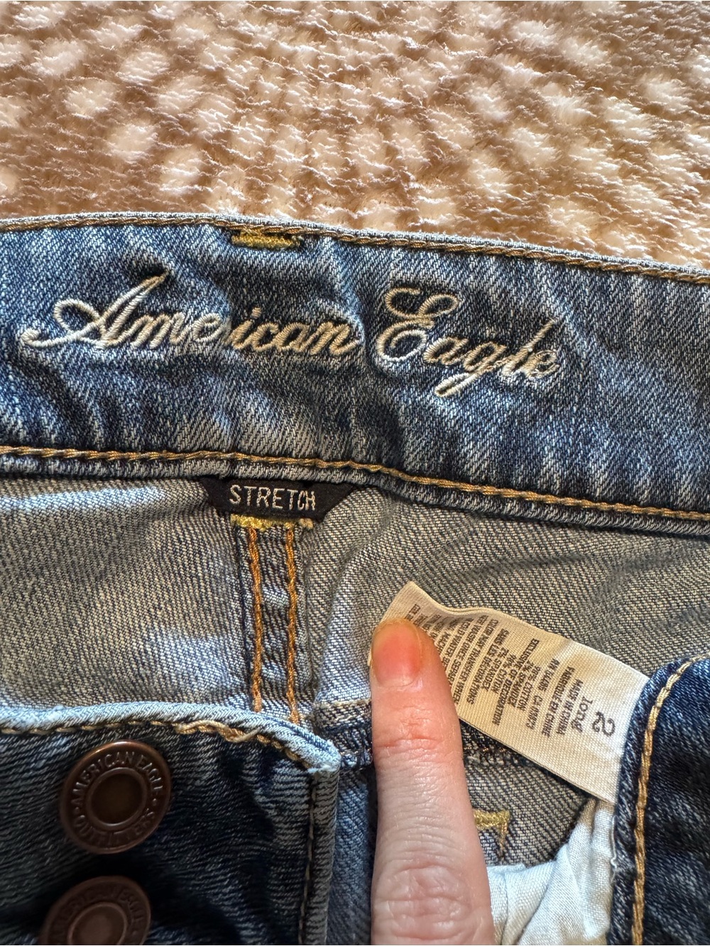 American Eagle Outfitters Women’s Stretch Jeans - Light Blue Denim